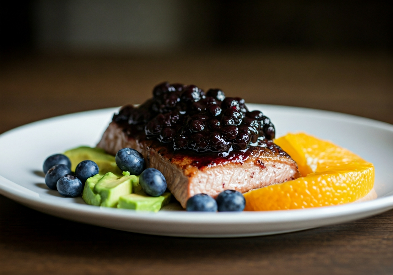 Pan-Seared Bison Fillet with Wild Blueberry Reduction