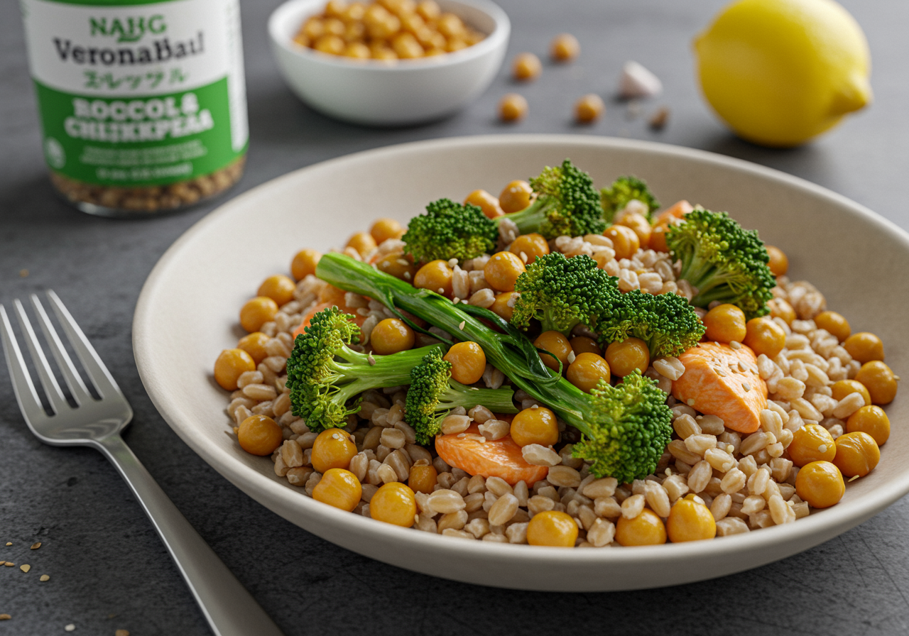 Nourishing Roasted Broccoli and Chickpea Farro Bowl
