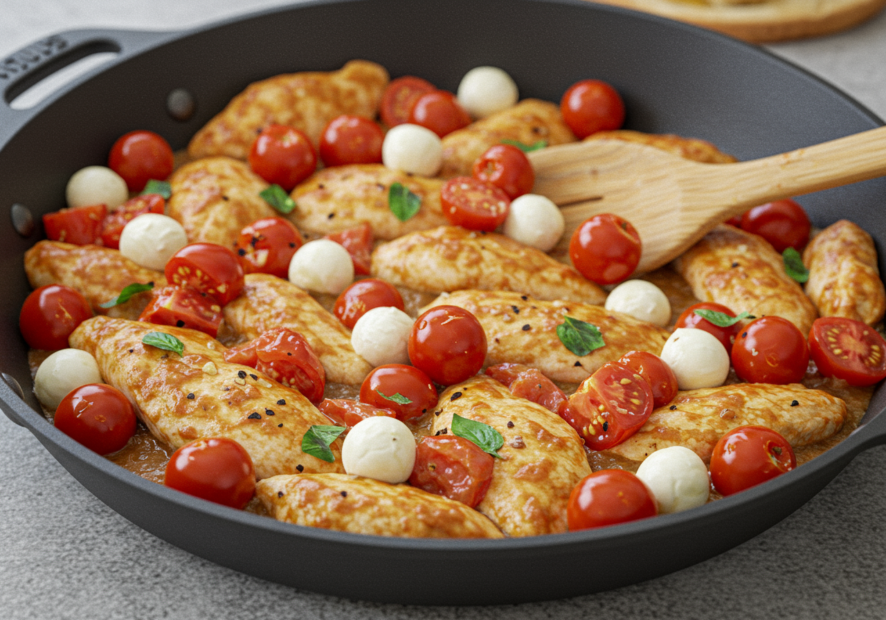 15-Minute Caprese Chicken Skillet